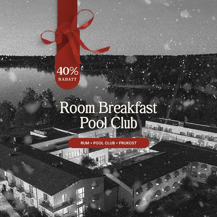 voucher-Julklappen - Spara 40%-Room, Breakfast & Pool Club