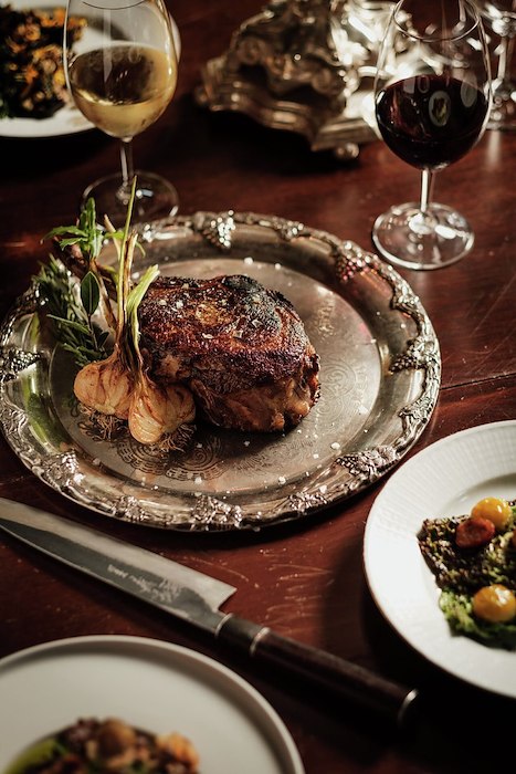 voucher-Trerättersmiddag i slottsrestaurangen