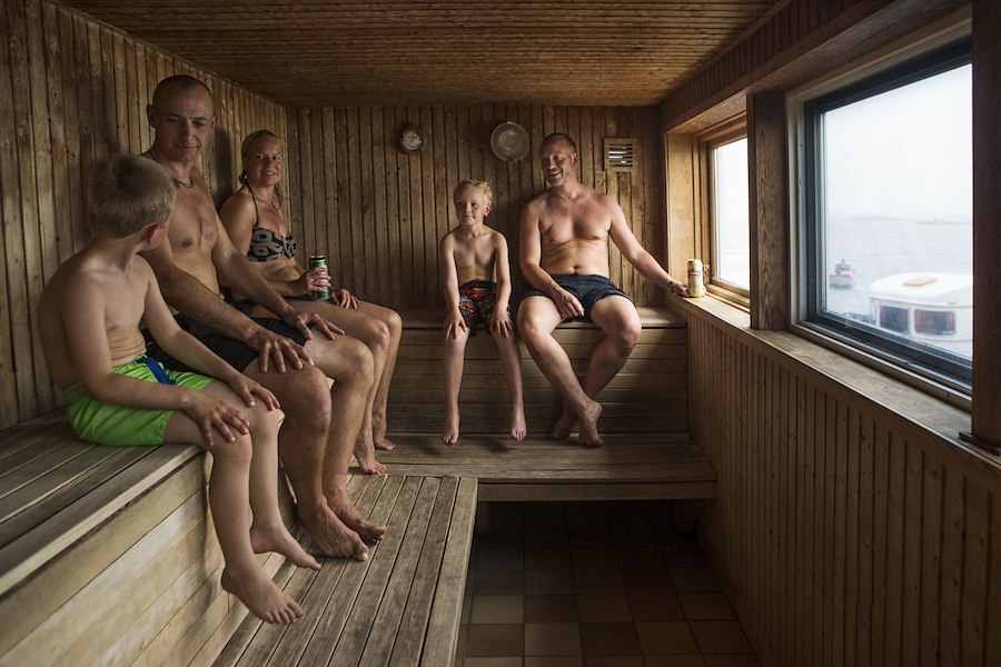 Sauna, Meerbad & Abendessen
