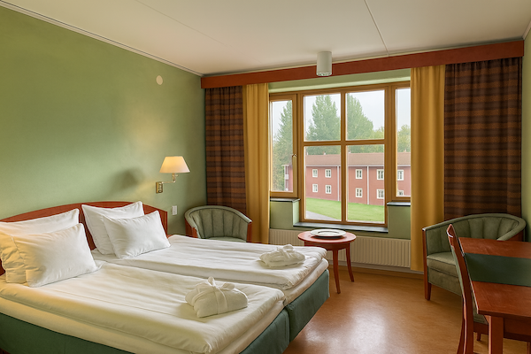 Dubbelrum mot gården