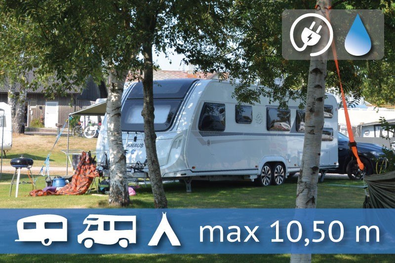 Camping pitch caravan/motorhome with electricity/water/sewage max 10,5 M