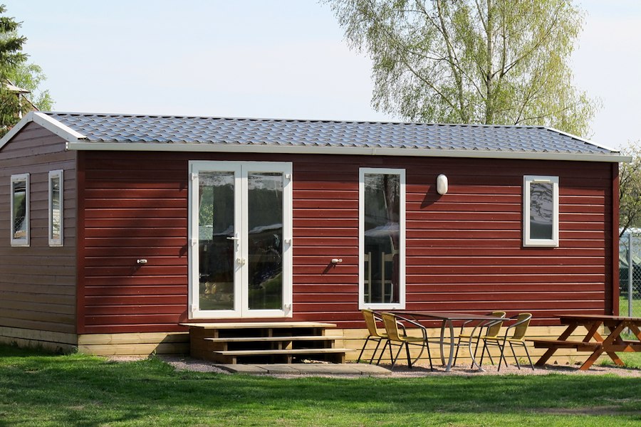 Static caravan "Kajutan" (4 beds, WC/shower)