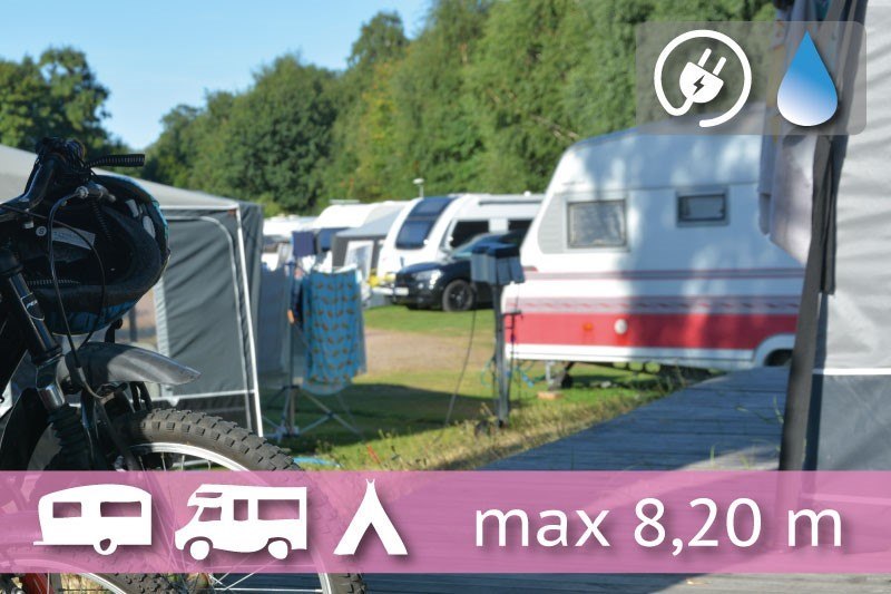 Camping pitch caravan/motorhome with electricity/water/sewage max 8,20M