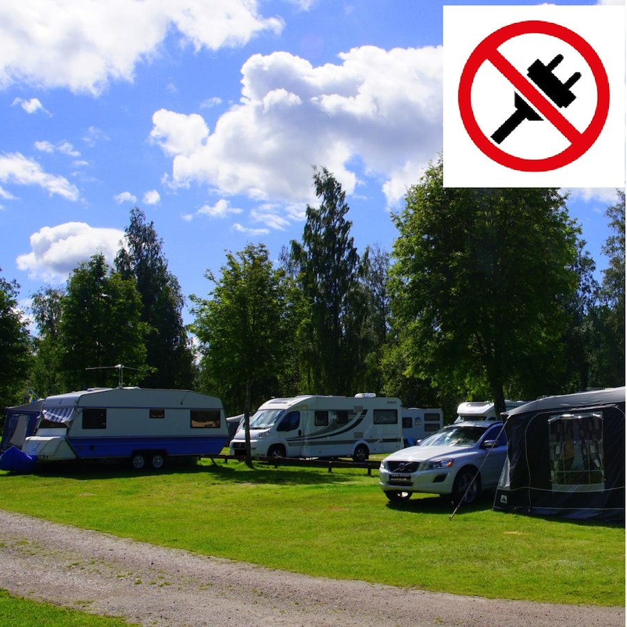 Camping pitch caravan/motorhome or (roof)tent (3-6 pers. no electricity)