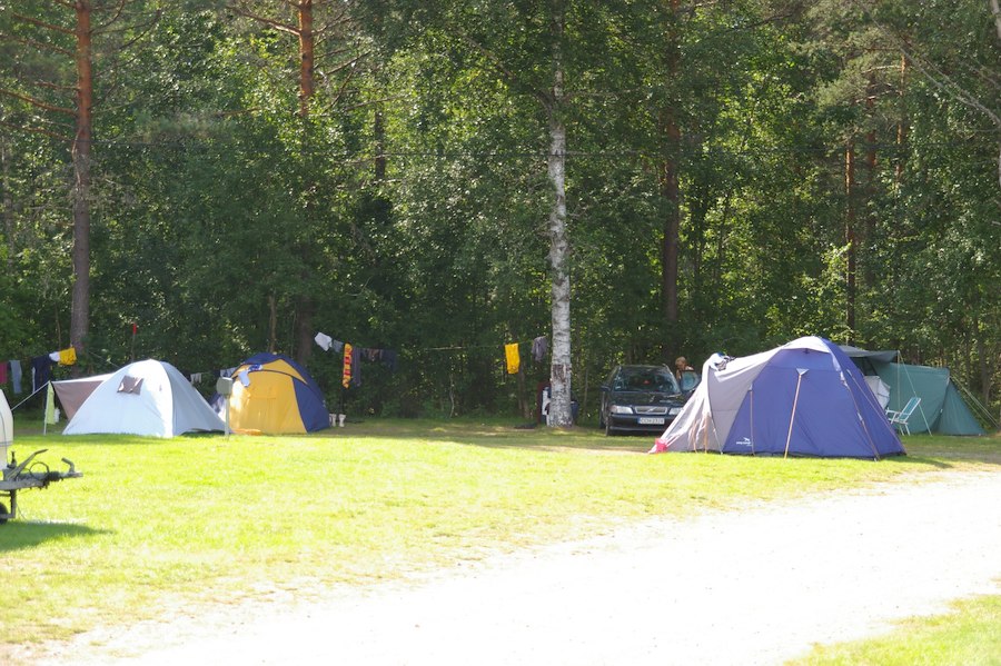 Tent pitch with electricity