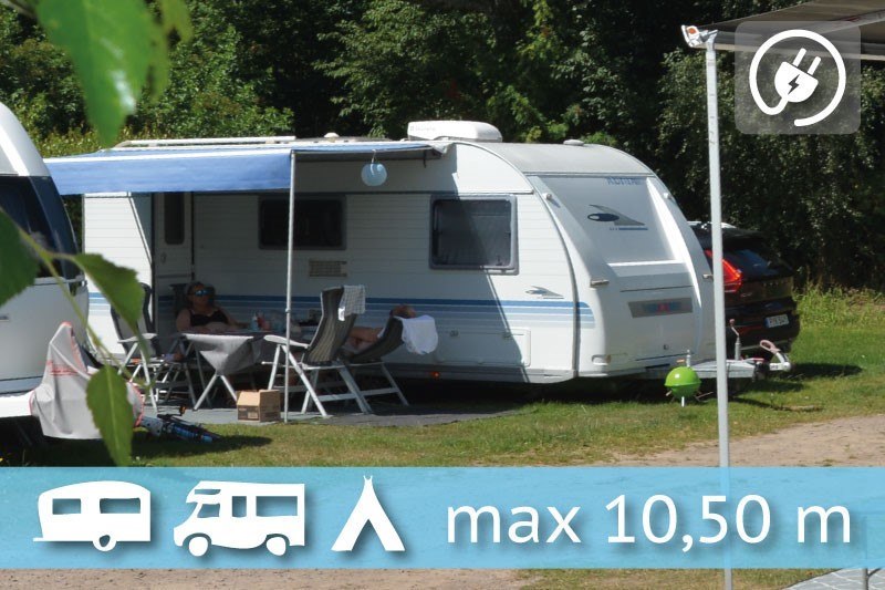 Campingtomt husvagn/husbil max 10,5M inkl. el