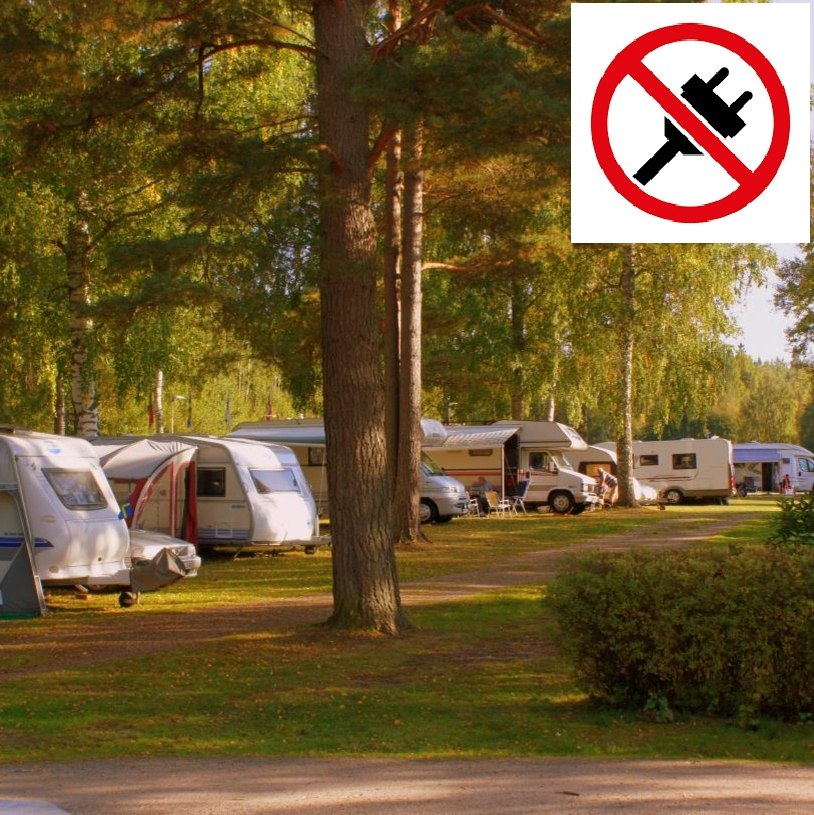 Pitch caravan/camper or (roof)tent (max. 2 persons without electricity )