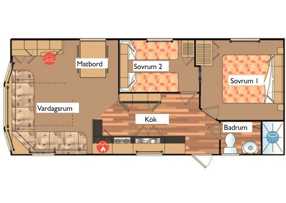 Ytterligare bild 7/9 av Villavagn Nr 402 (4 bäddar, WC/Dusch)