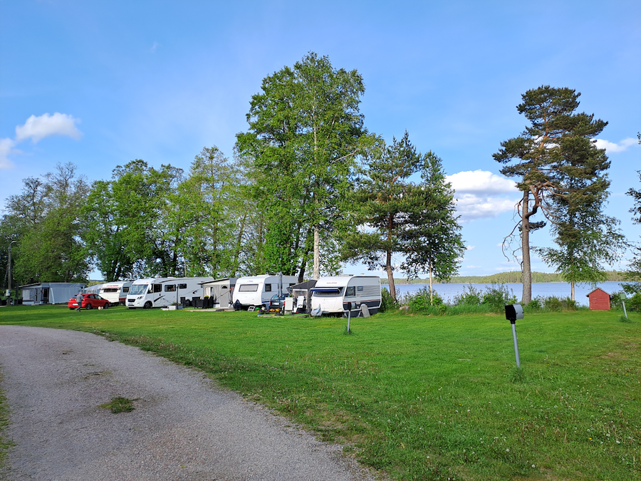 Camping pitch for caravan/motorhome including electricity
