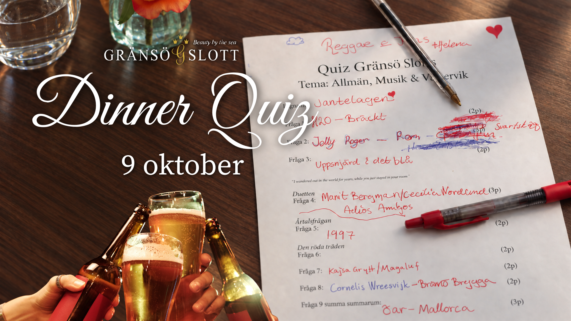Dinner Quiz 9 oktober