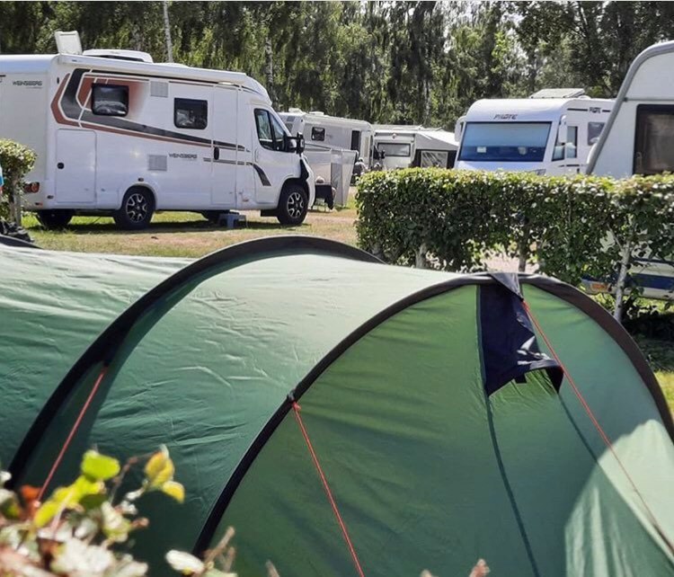 Tent pitch with electricity