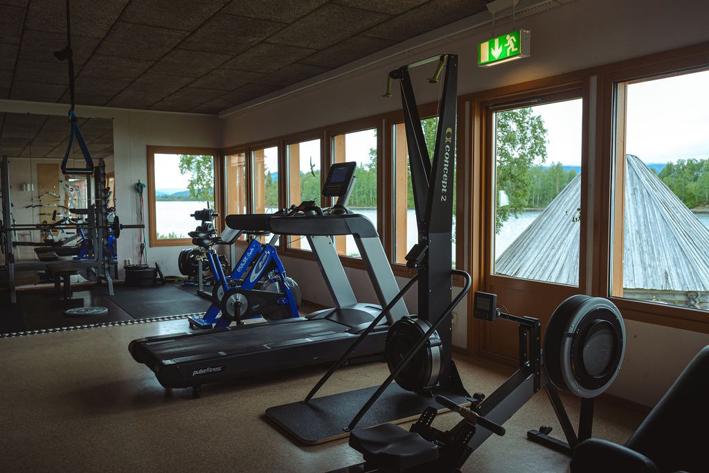 Bastu, gym, styrketräning och motionshall 
