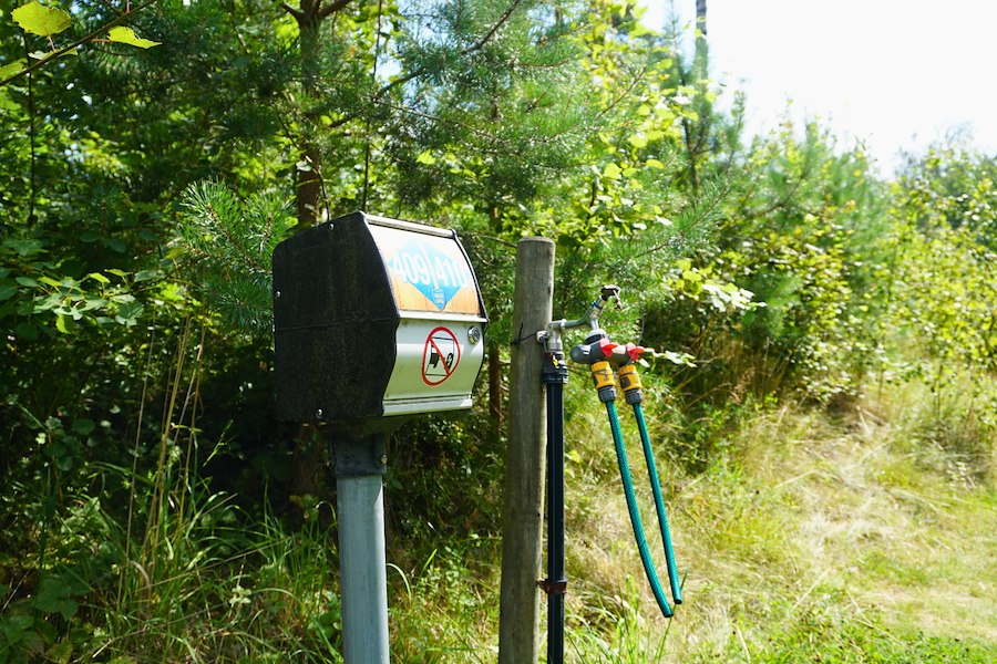 Camping pitch with electricity and water connection, max. 12+ m