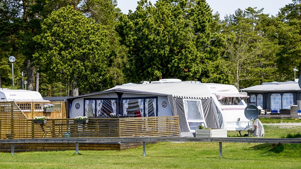 Camping Stellplatz Wohnwagen/Wohnmobil mit Strom "Standard mit Gras"
