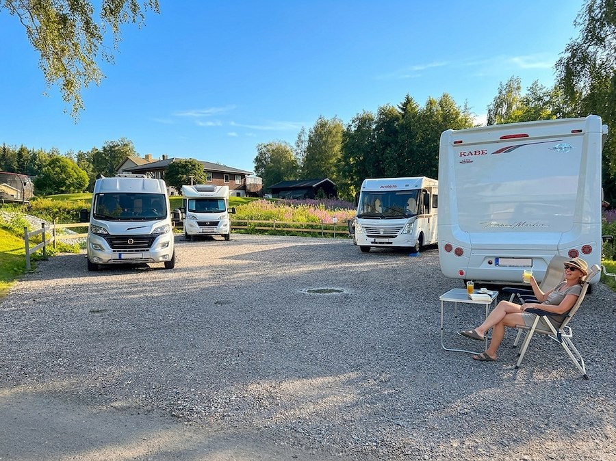 Pitch for motorhome with electricity