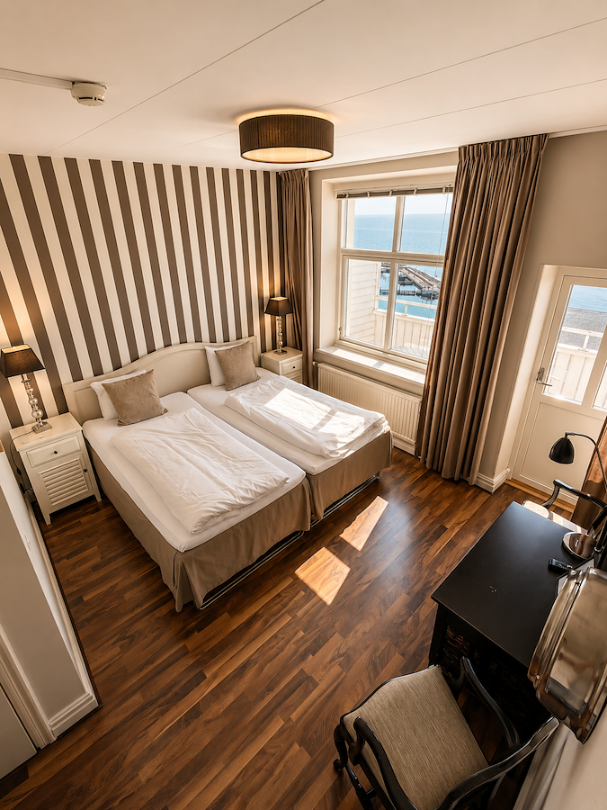 Double room in the main building, with balcony and sea view