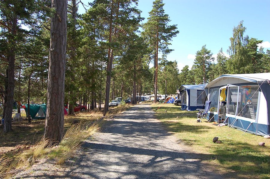 Camping pitch with electricity
