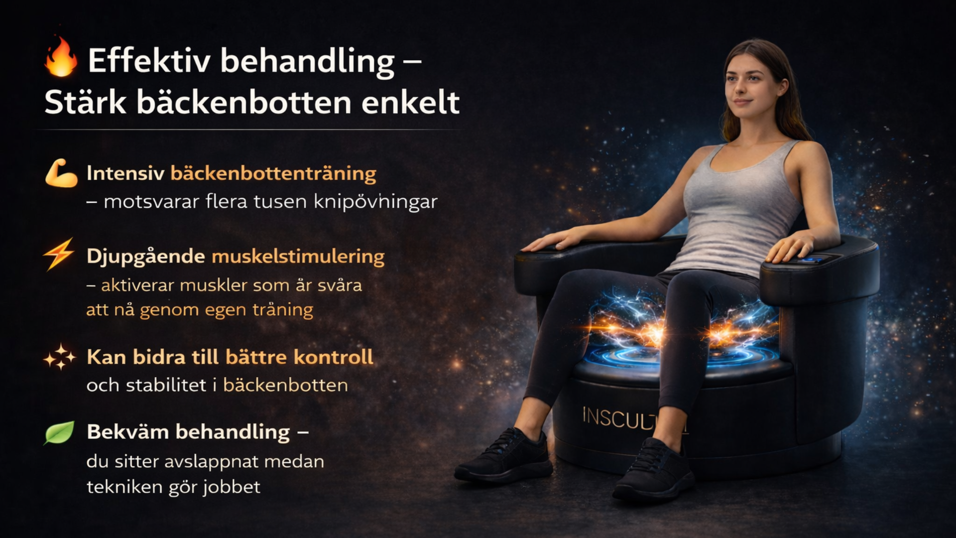 Tidsbokning: Insculpt Chair - Bäckenbottenträning