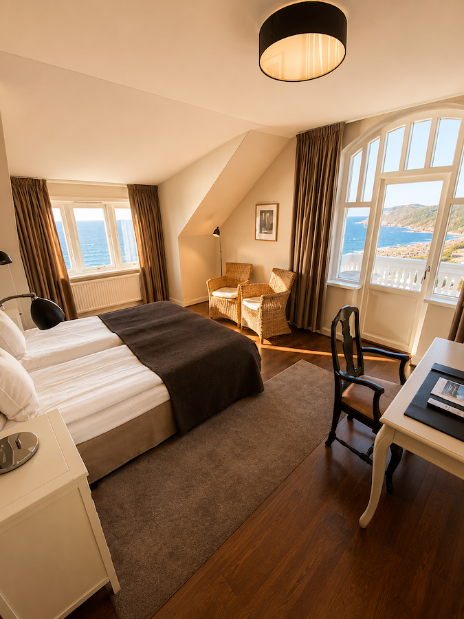 Large double room in the main building, seaview and balcony
